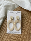 Cream & Opal Large Abstract Earrings