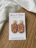 Tan & Opal Arch Earrings
