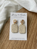 Cream, White & Copper Arch Earrings