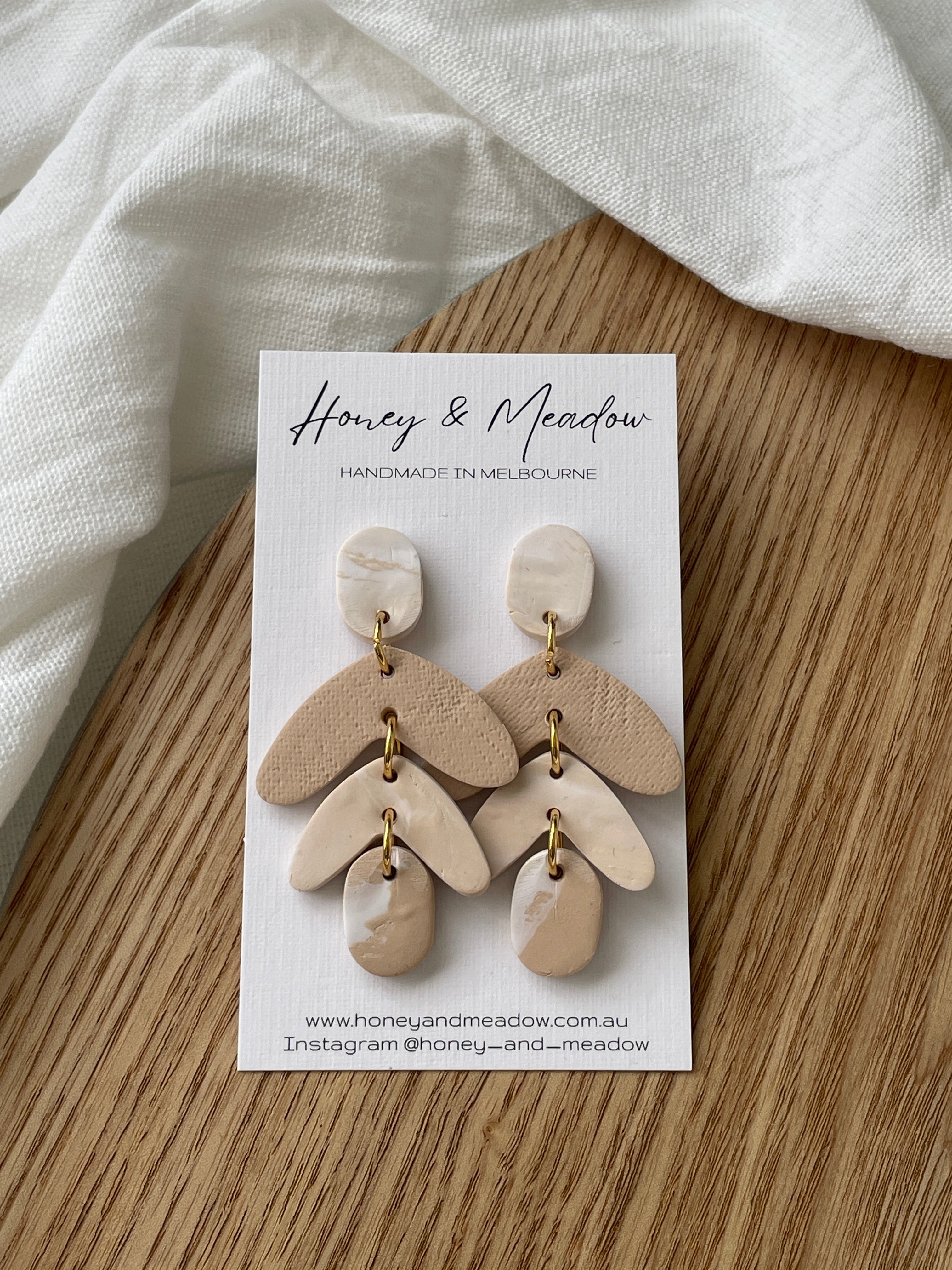 Sandstone Triple Drop Earrings