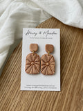 Tan & Copper Arch Earrings