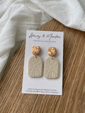 Cream, Tan & Copper Arch Earrings