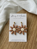Bronze Large Daisy Earrings