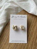 Cream Knot Studs